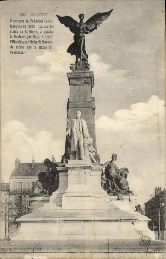 Dijon — Monument van de President Carnot — uitgever R. T. Dupois - Voorkant