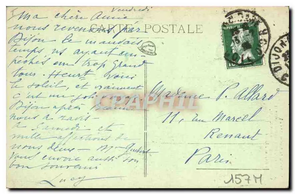 O Palácio de Justiça (século XV) — Dijon — editor desconhecido, n° 10 - Verso