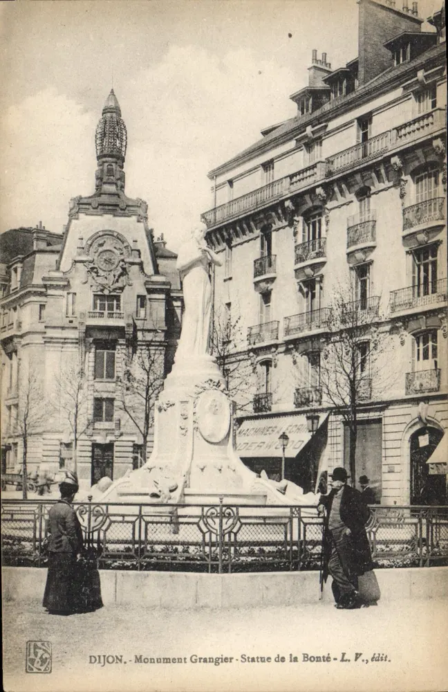 Dijon - Monument Grangier - Estátua da Bondade - L. V., editor - Frente