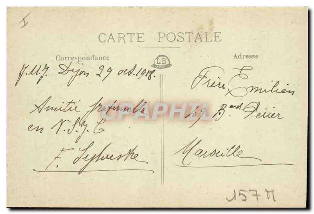 Dijon - Catedral de São Benigno — editor L.B. n°7 - Verso
