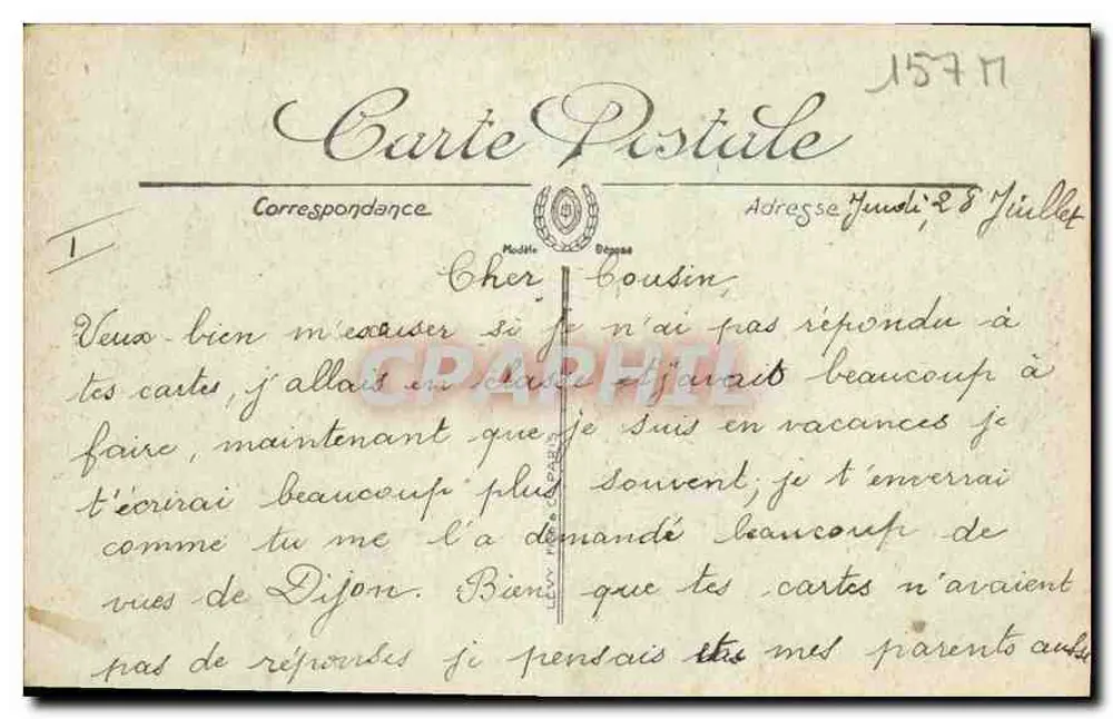 Dijon - Ansicht des Glockenturms der Kirche Notre-Dame — Edition Gallier, 36, rue de la Liberté - Rückseite