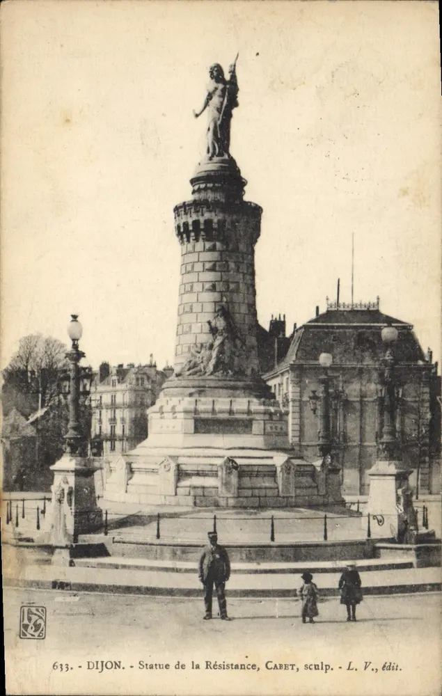 Dijon - Estátua da Resistência - Cabet, escult. - L. V., edit. - Frente