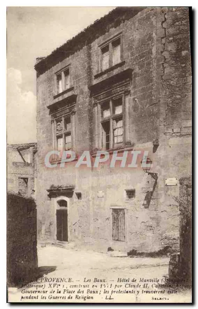 Les Baux — Hôtel de Manville (Gouverneur der Place de Les Baux) — errichtet 1571 - Vorderseite
