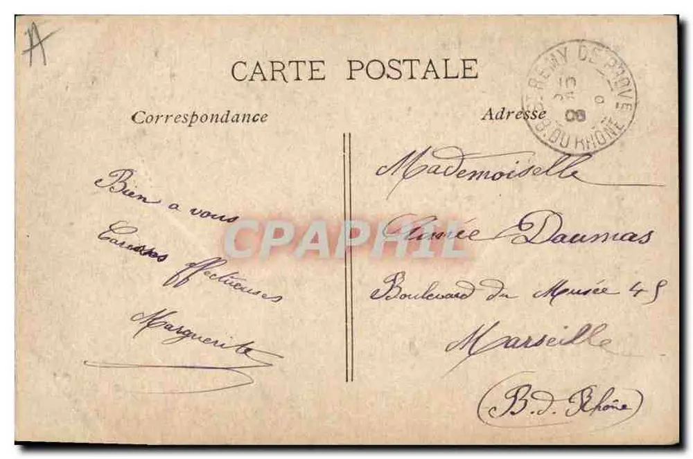 Les Baux — Hôtel des De Manville — Photolith. Baudouin - Vincent Marseille - Rückseite