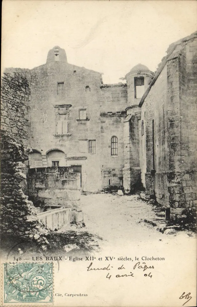 Les Baux - Kirche des 12. und 15. Jahrhunderts, der Glockenturm — Cie, Carpentras, Nr. 346 - Vorderseite