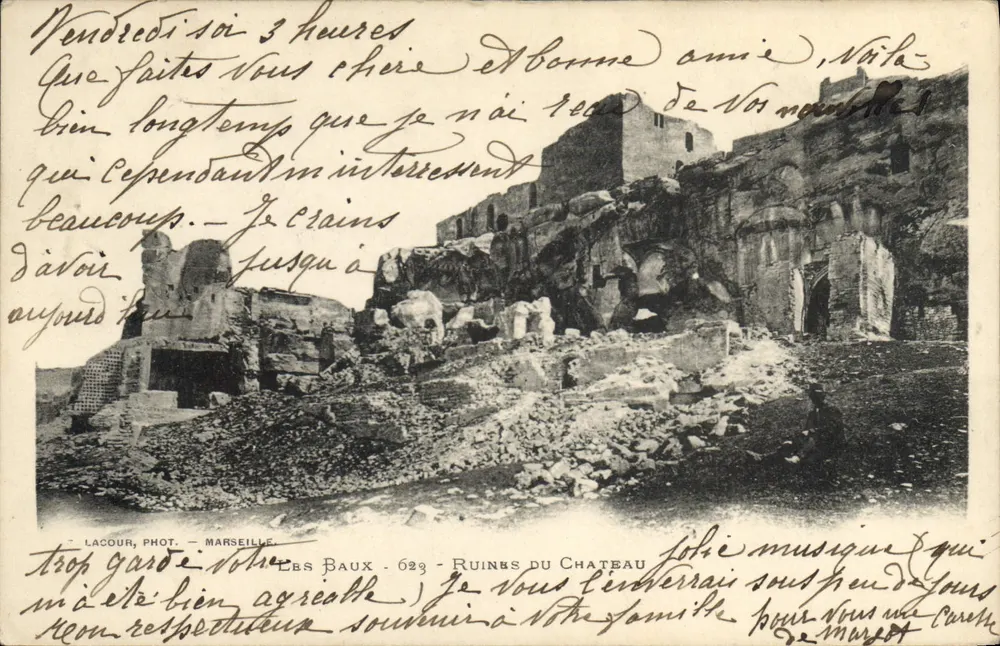 Les Baux - Ruïnes van het Kasteel — Lacour, Fot. Marseille — n° 629 - Voorkant