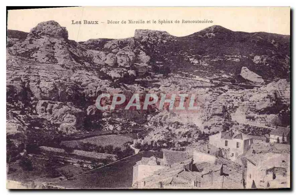 Les Baux — Dekorationen von Miraille und der Sphinx von Roncoutouiéro — Imp. Vitriat, Toulouse - Vorderseite