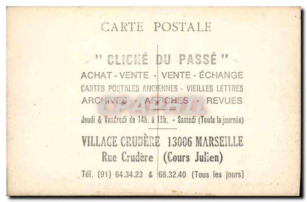 GÉMENOS — Les Granges — Carte postale da coleção 'Cliché du Passé' - Verso