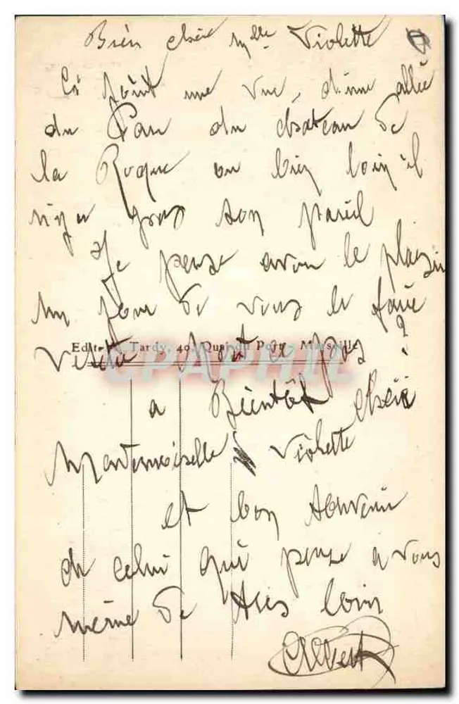 LA ROQUE-D'ANTHERON — Ein Weg im Park des Schlosses — Verlag Tardy, 40, Quinault, Paris - Rückseite