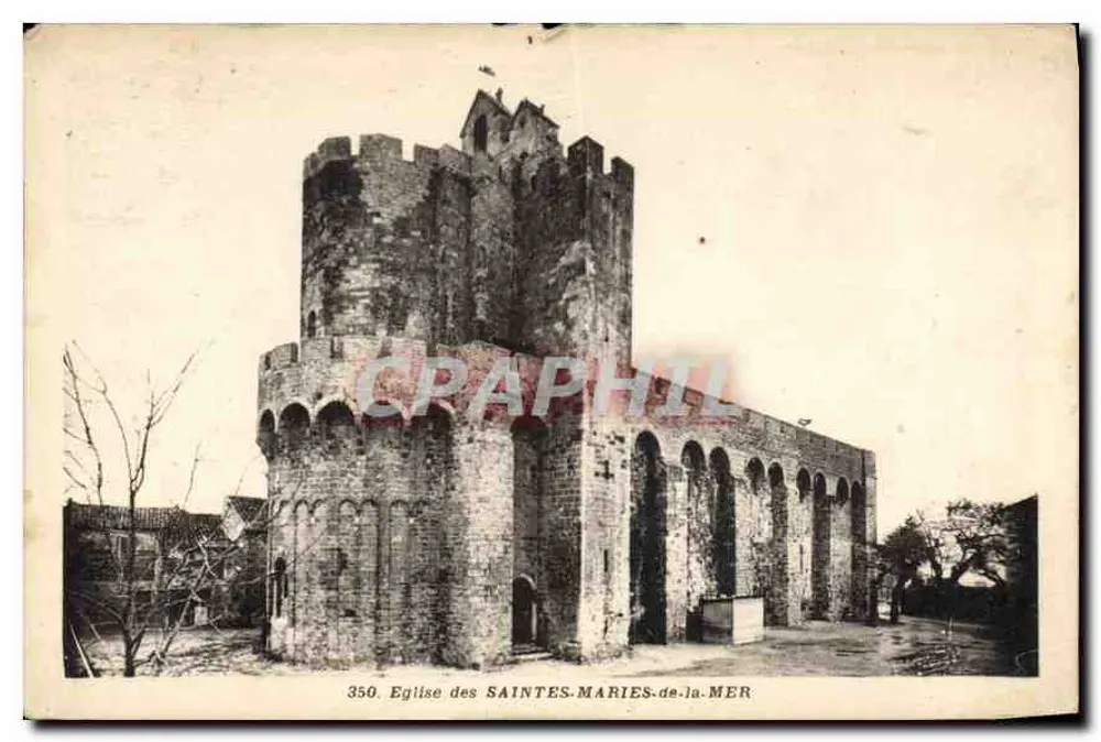 Iglesia de las Santas Marías de la Mar — vista de la torre y del portal — Foto George, Arles-sur-Touëvre - Anverso