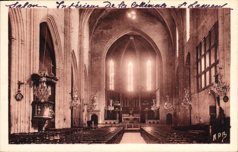 Salon — Innenansicht der Kollegiatekirche Saint-Laurent — Edition Azais, Tabacs - Vorderseite