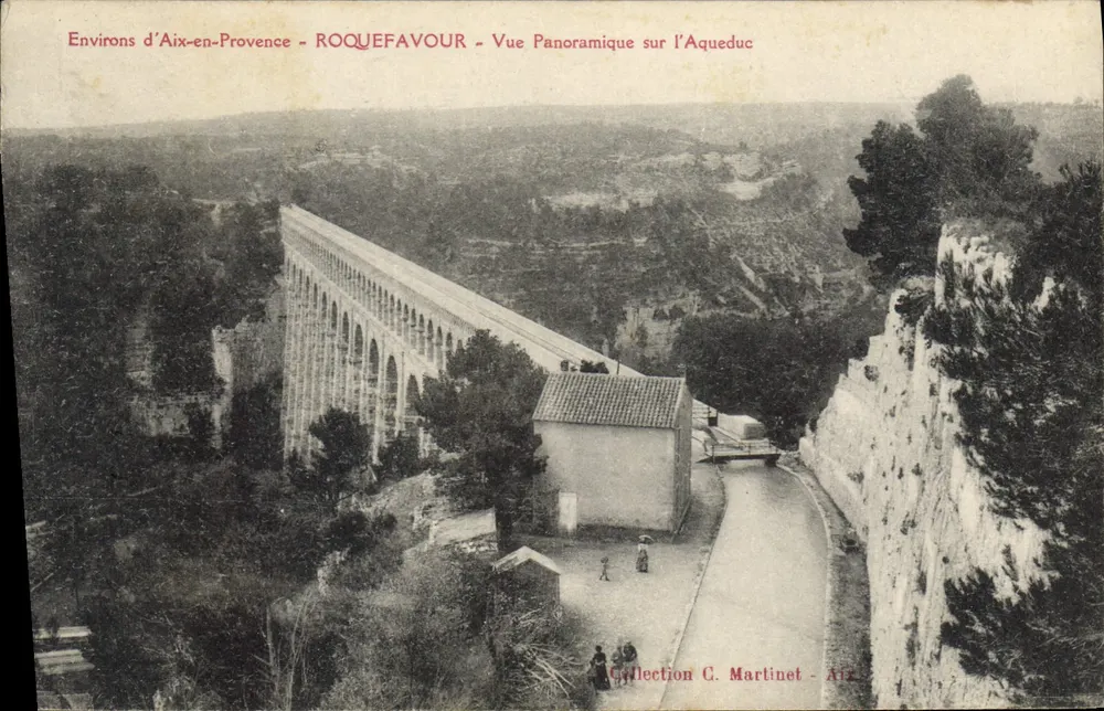 Ansicht von Aix-en-Provence - ROQUEFAVOUR - Panoramablick auf den Aquädukt — Sammlung C. Martinet - Aix - Vorderseite