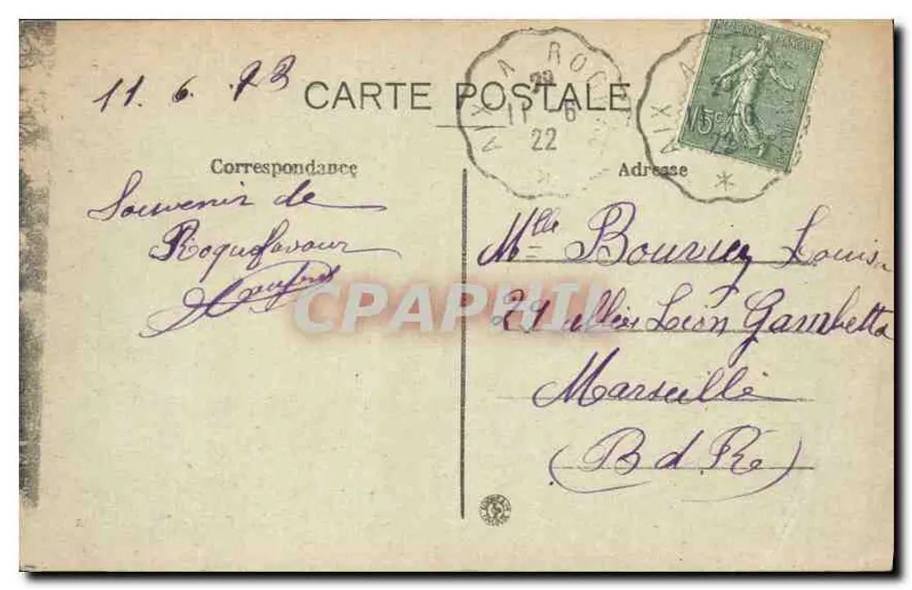 Roquefavour — Die Drei Brücken — Coll. C. Martinet - Aix - Rückseite