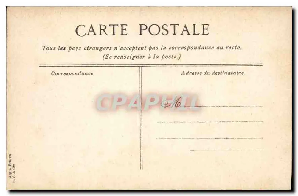 Le Brun-le-Petit — Panoramablick mit Gebäude auf Klippe — Verlag L.V. & Ch. - Rückseite