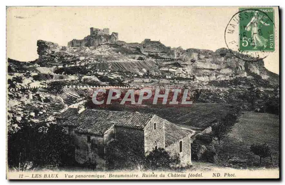 Les Baux — Panoramablick. Beaumanière. Ruinen des feudalen Schlosses — ND. Fot. - Vorderseite