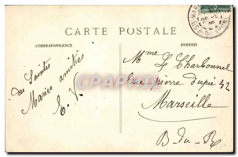 Les Saintes-Maries — A Basílica — P. Ruat, editor, Março 1916 - Verso
