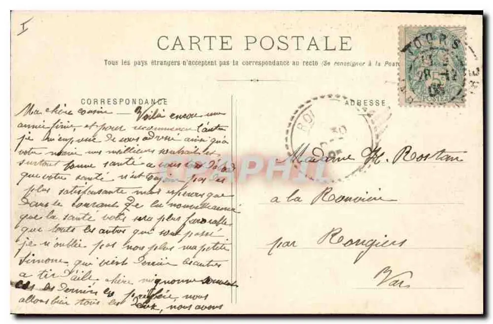 Tours - Praça Rabelais — estátua de François Rabelais — Coleção R.-L. - Verso