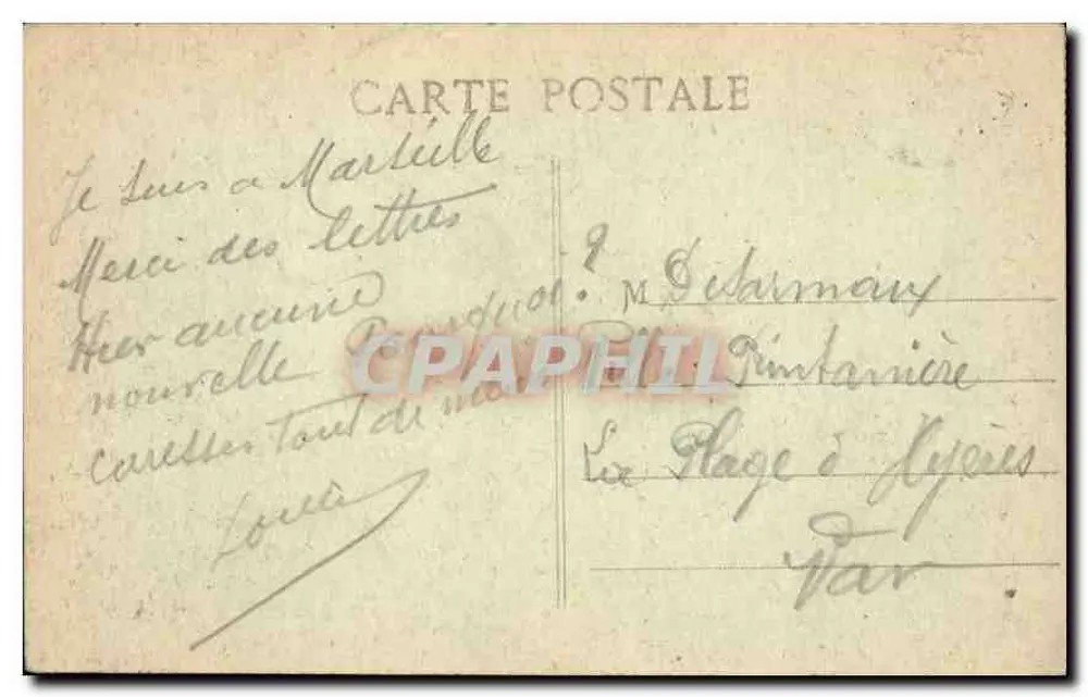 Marselha - N.-D. de la Gard - editor desconhecido, n° 47 - Verso