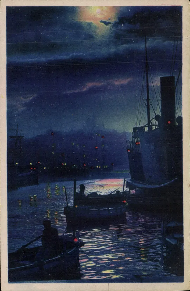 Porto à noite — vista noturna com barcos e reflexos — ADIA Nice - Frente