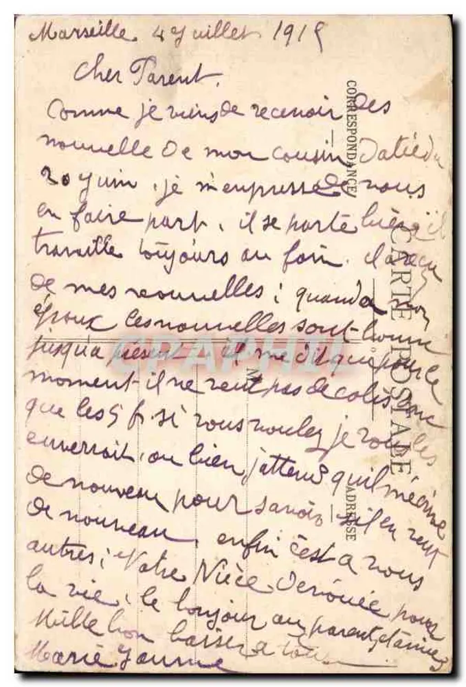 Marseille — Kathedrale und Kanal St-Jean — Verlag EL. - Rückseite
