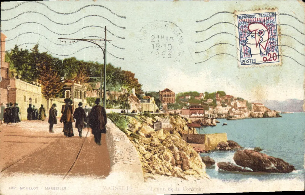 Marseille — Caminho da Corniche — IMP. MOULLOT - MARSEILLE - Frente