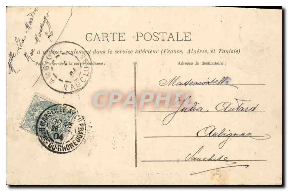 Marseille - Entrée du Vieux Port — CPA n°345, éditeur non visible - Verso