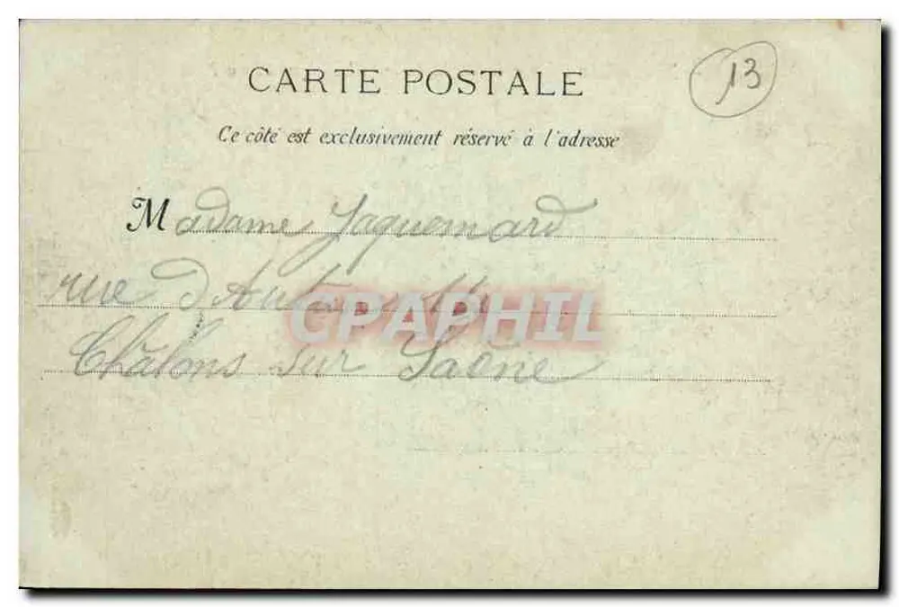 Marseille : Eine Ecke der Place d'Afrique und des Hafens — M. 176 — Verlag nicht sichtbar - Rückseite