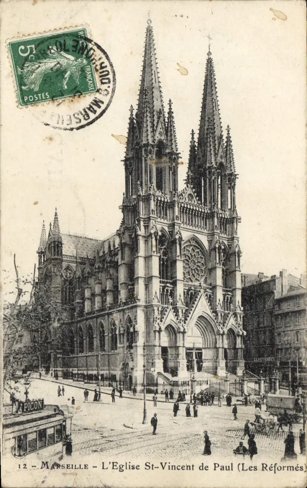 Marseille — Ansicht der gotischen Kirche Saint-Vincent-de-Paul (Die Reformierten) — Picon - Vorderseite