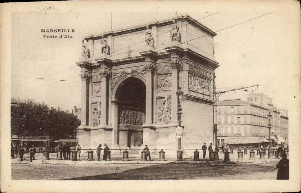Marselha — Porta de Aix — editor J. Rossi - Frente