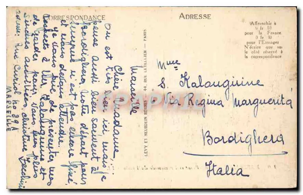 Marseille - Rond-Point et Promenade du Prado — Selecta, n°110 - Verso
