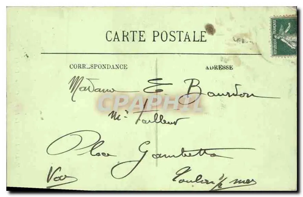MARSEILLE — La Fontaine Cantini (Dit La Mer Amphitrite) — Verlag Carnot, Nr. 253 - Rückseite