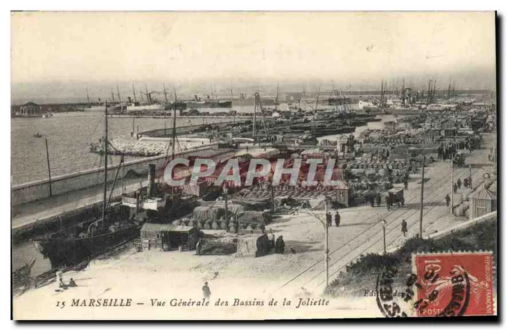 Marseille — Allgemeine Ansicht der Joliette-Becken — Postamt-Edition - Vorderseite