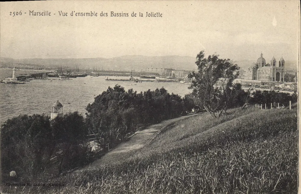 Marseille — Vista geral dos Bassins da Joliette — Fototipia de Dubois, Marseille, n° 2506 - Frente