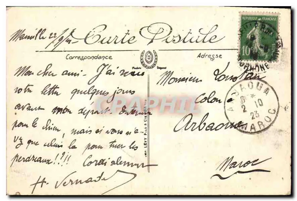 Marselha — Praça da Bolsa e Monumento de Pierre Puget — LL n°21 - Verso