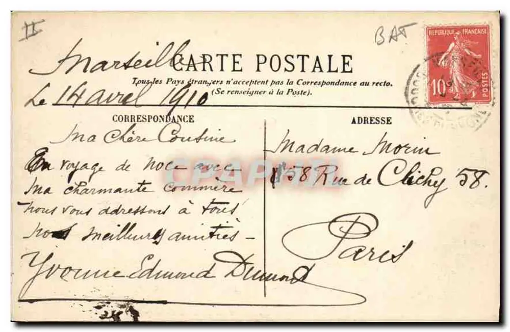 Marselha — Visão da Corniche e N.-D. da Garde — EL. - Verso