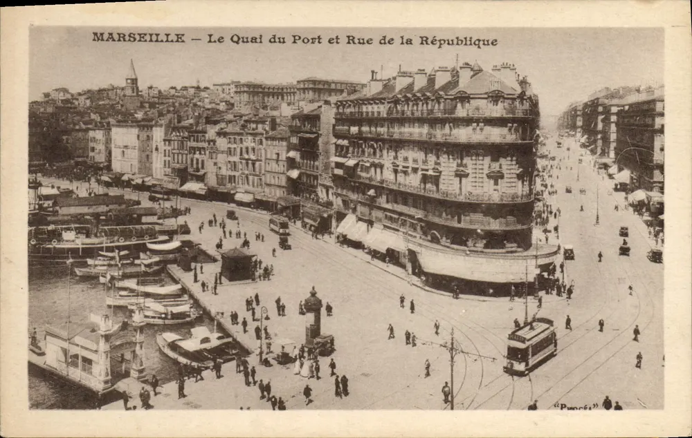 Marseille — O Quai do Porto e a Rue da República — Editor 'Poncelet' - Frente