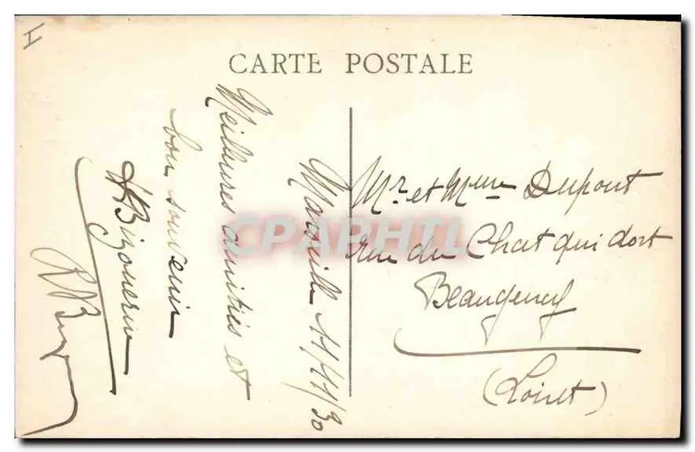Marseille — O Quai do Porto e a Rue da República — Editor 'Poncelet' - Verso