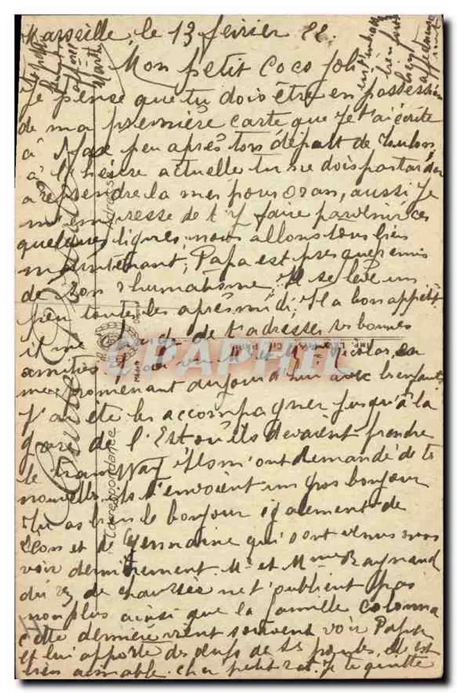 Marseille — Die Präfektur und Blick auf Notre-Dame de la Garde — Selecta, n° 301 - Rückseite