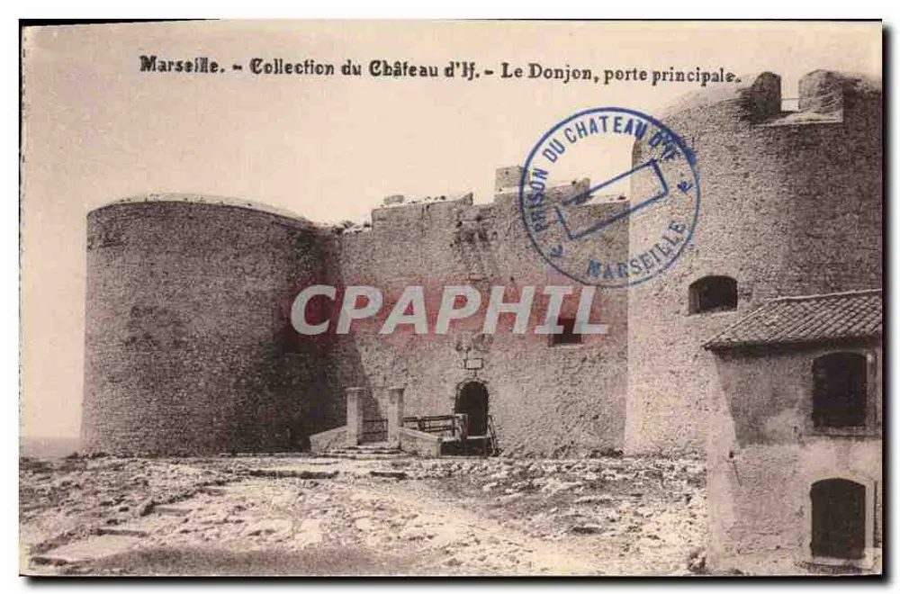 Marseille — Sammlung des Château d'If — Der Bergfried, Haupteingang - Vorderseite