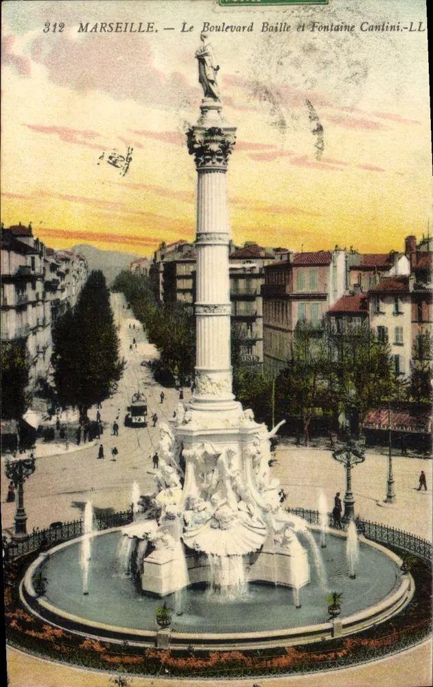 Marseille — Le Boulevard Baille et Fontaine Cantini — LL - Recto