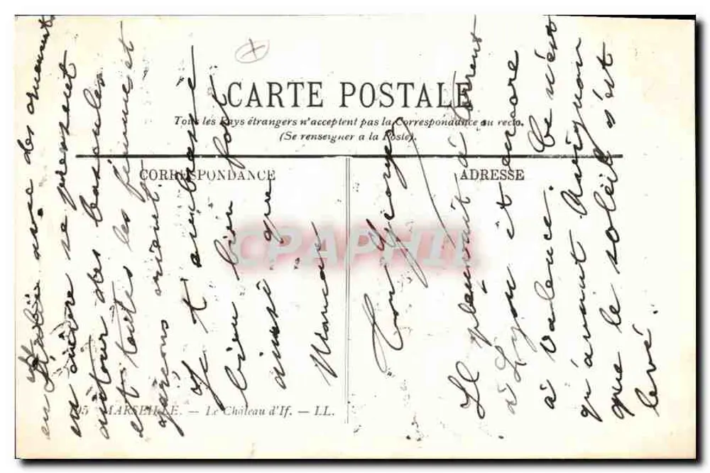 Marselha — O Castelo de If — LL - Verso