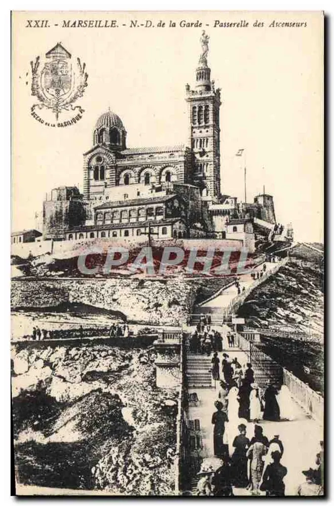 Marseille - N.D. de la Garde - Passerelle des Ascenseurs — Éditeur : Béclard de la Basilique, n° XXII - Recto