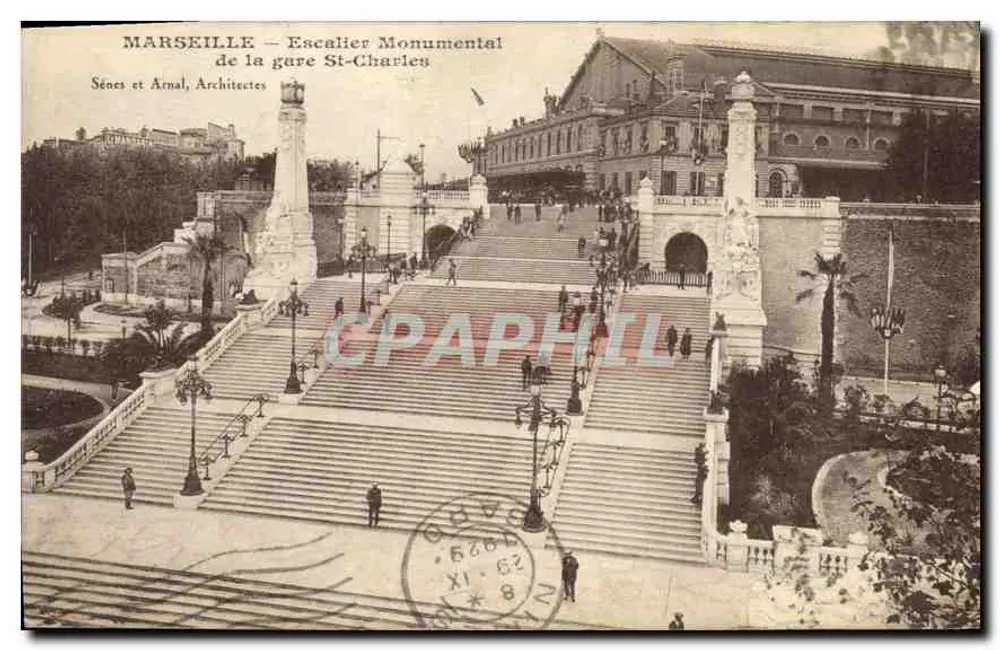 Marseille — Escalier Monumental de la gare St-Charles — Sènes et Arnal, Architectes - Recto