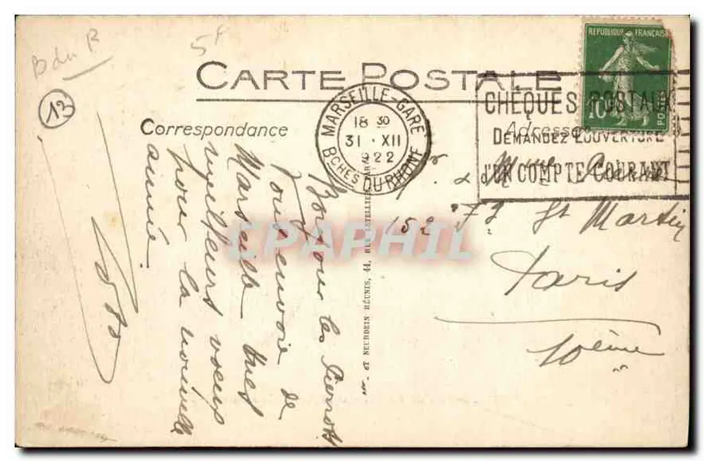 Marseille - Die Anse du Prophète und das Hôtel de la Réserve - I.L. - Selecta - Rückseite