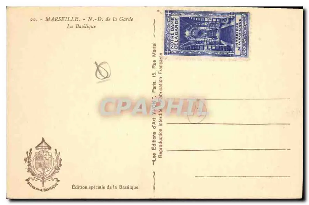 Notre-Dame de la Garde — Marseille — Édition spéciale de la Basilique - Verso