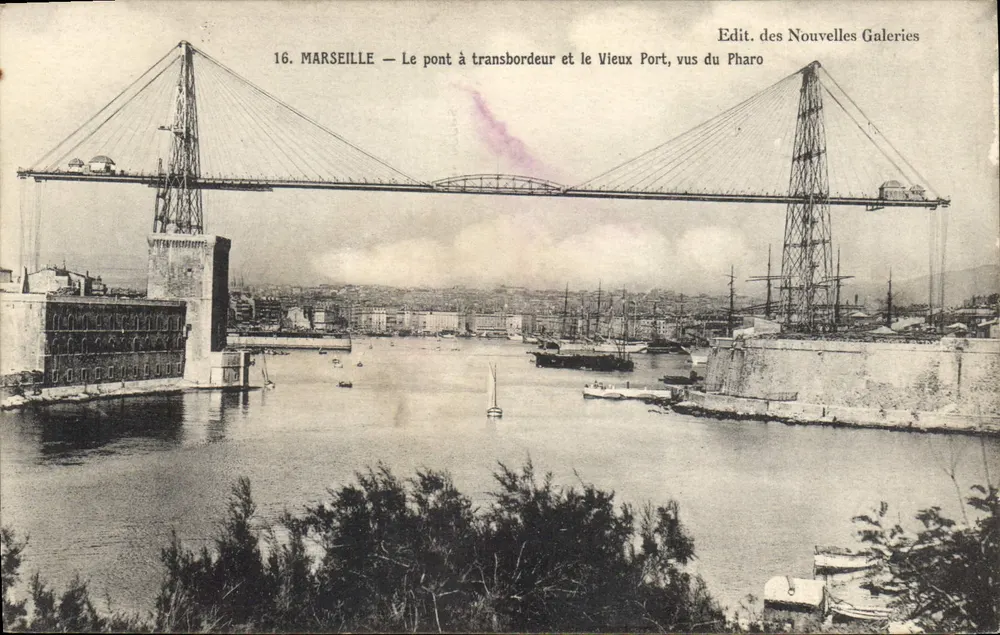 MARSEILLE — O ponte de transbordo e o Vieux Port, vistos do Pharo — Edit. das Nouvelles Galeries, n°16 - Frente