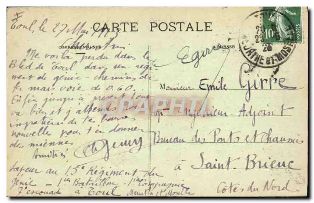 Saint-Gengoult — Vue générale — Générale et Briguët, éditeur, Toul - Verso