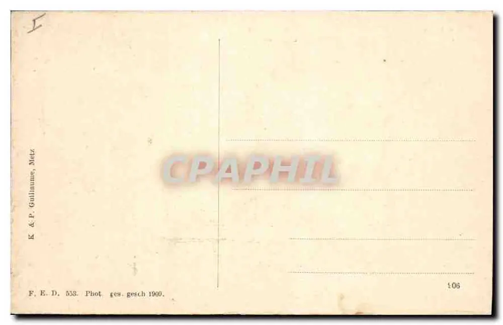 Metz — Estação Principal — K & P. Gullmaune, n° 538 - Verso