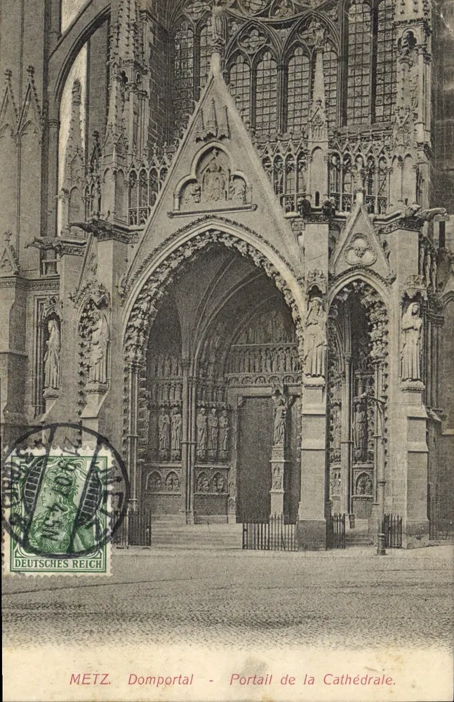 Metz — Portal der Kathedrale — Verlag F. Conrard, Nr. 3076 - Vorderseite