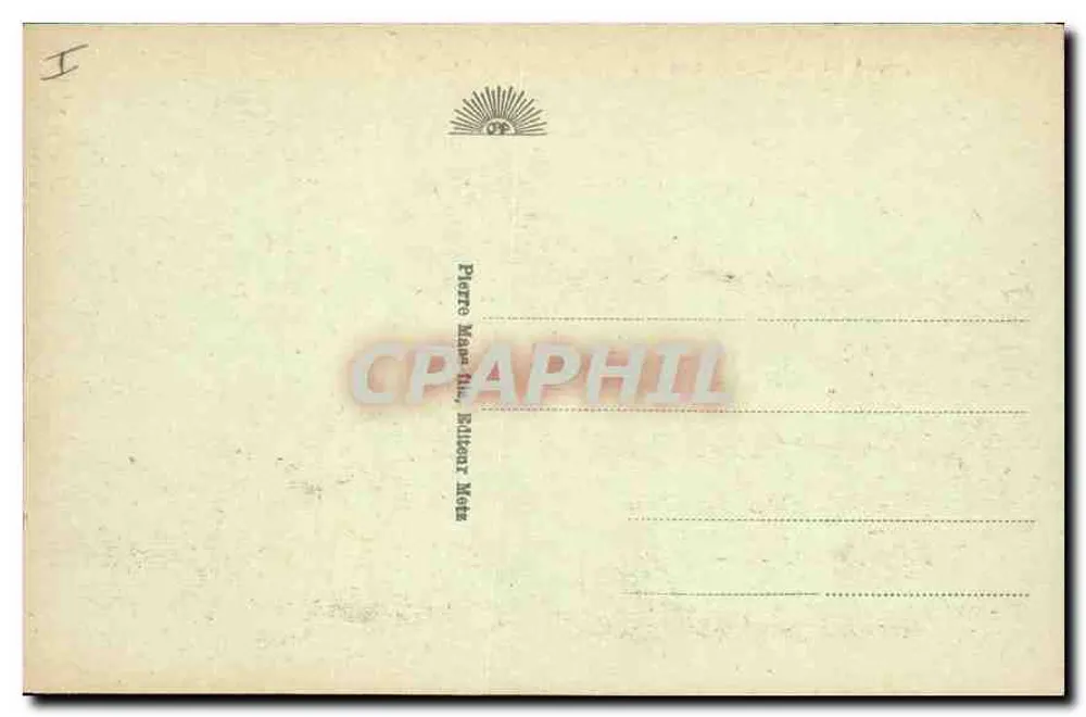 Metz — Gara — widok z gary z imponującym dzwonnikiem zegarowym — wydawca Pierre Marie Impr. Bilitzer Metz, nr 84 - Rewers
